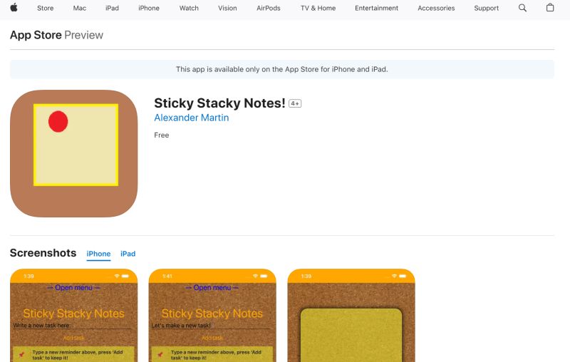 iOS App Store Listing